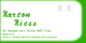 marton miess business card